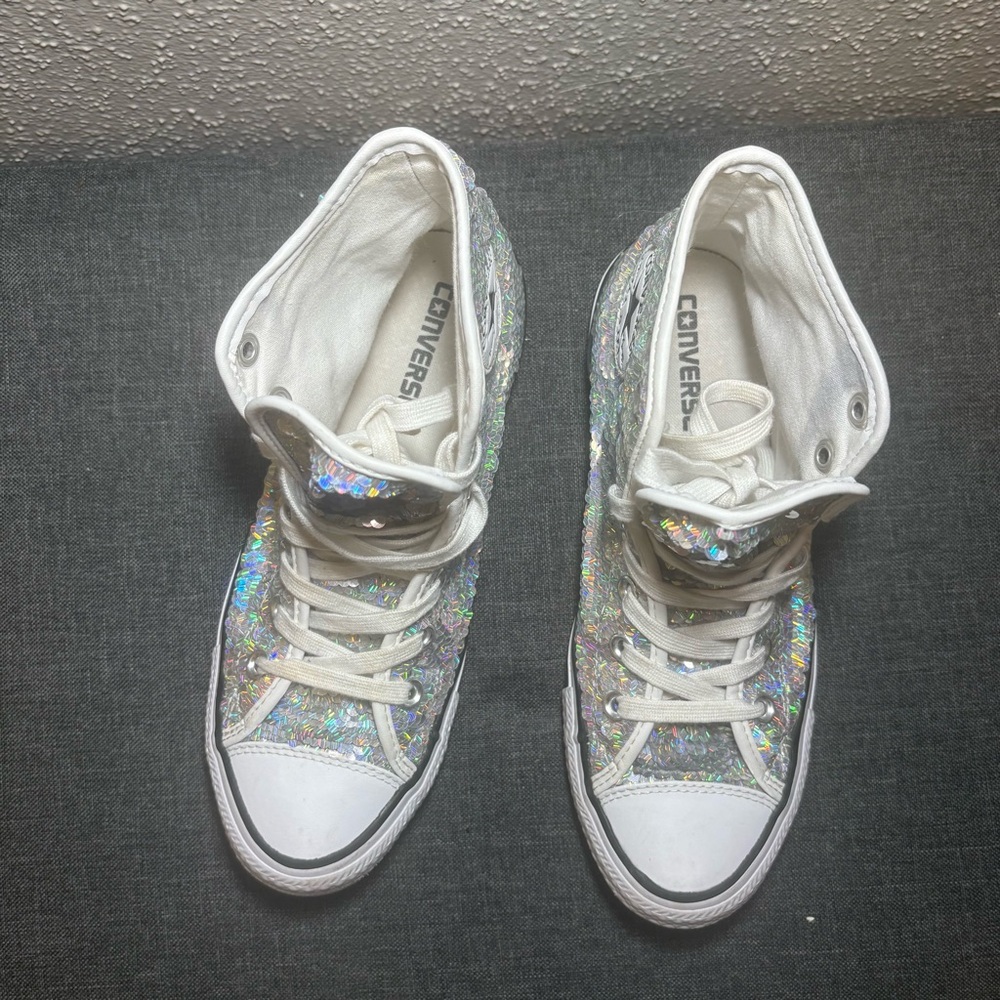 Converse Chucks Silver Sequins Sequins Sequins Ch… - image 3